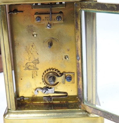 Lot 3 - A brass carriage clock