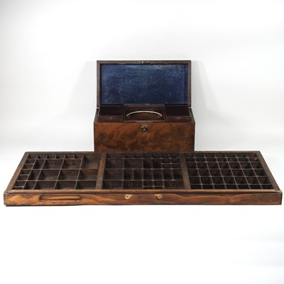 Lot 197 - A Regency tea caddy and tray