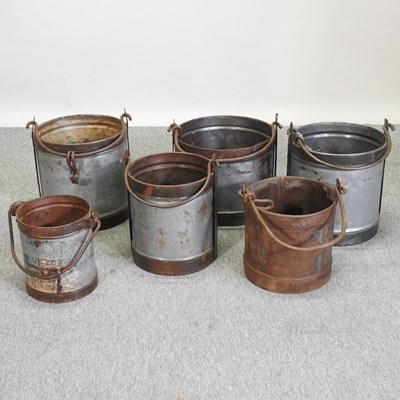 Lot 419 - A set of three vintage style metal milk buckets