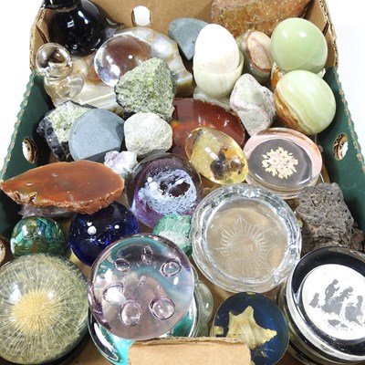 Lot 487 - A collection of rock samples and paperweights