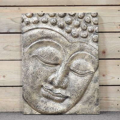 Lot 181 - A modern gilt buddha wall plaque