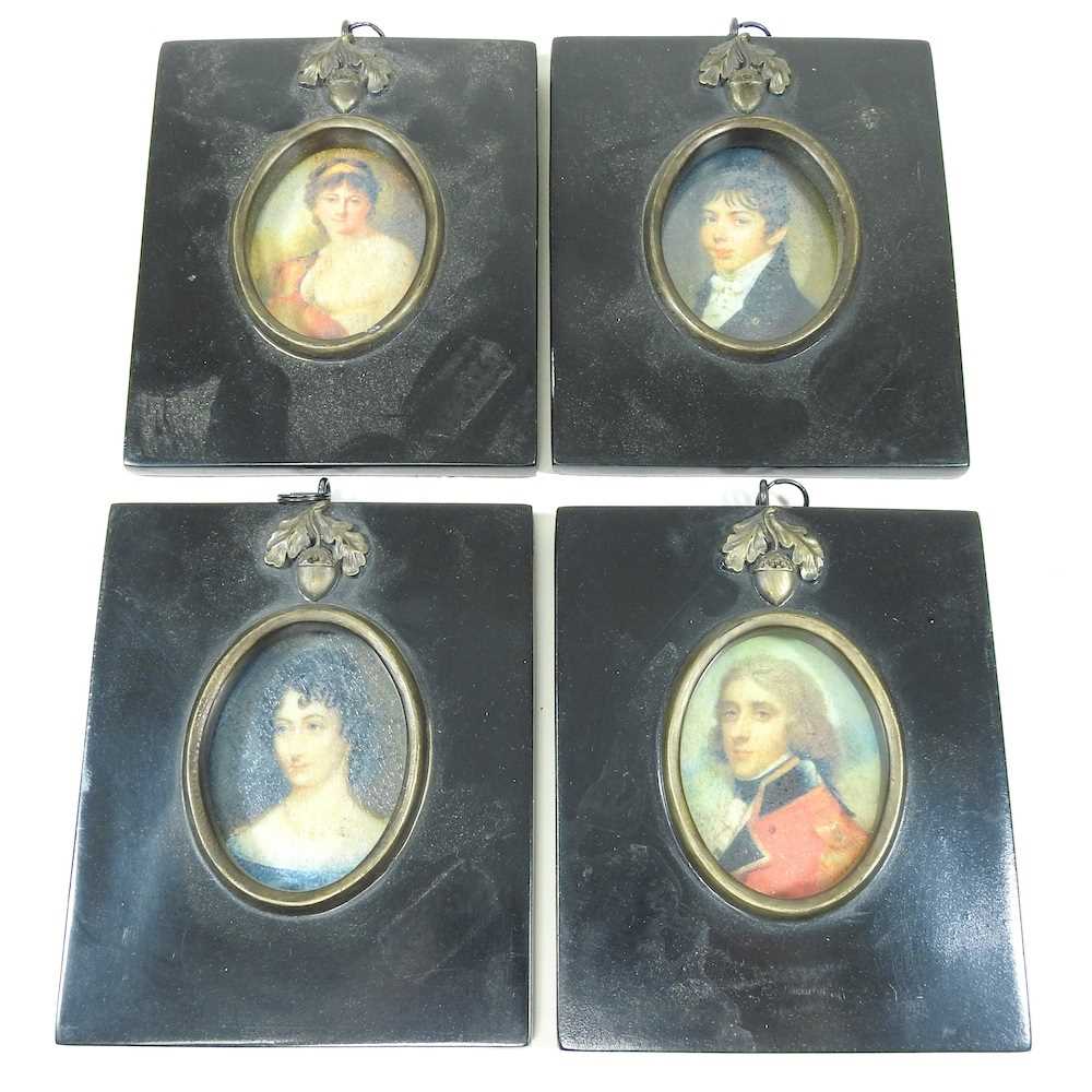 Lot 374 - Four miniature portraits