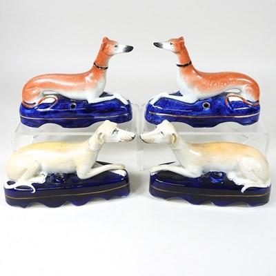 Lot 183 - Two pair of Staffordshire dogs