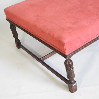 Lot 203 - A large red upholstered coffee table