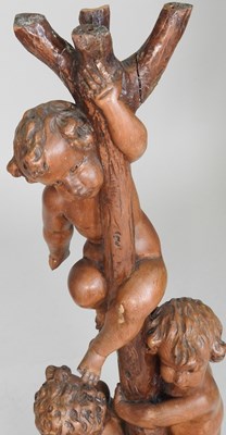 Lot 93 - An early 20th century Italian carved pine figural lamp base