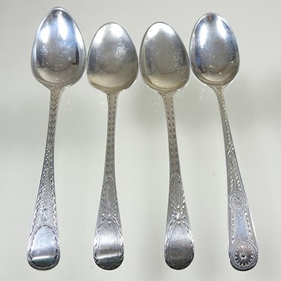 Lot 554 - A set of silver teaspoons