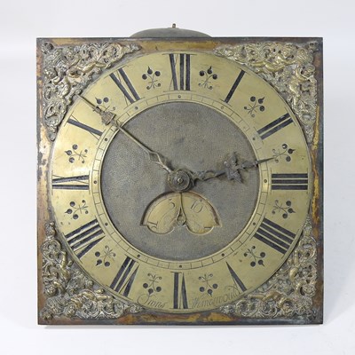 Lot 290 - An 18th century brass longcase clock dial