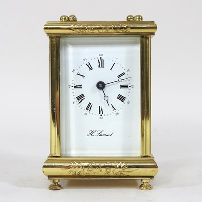 Lot 64 - A brass cased carriage clock