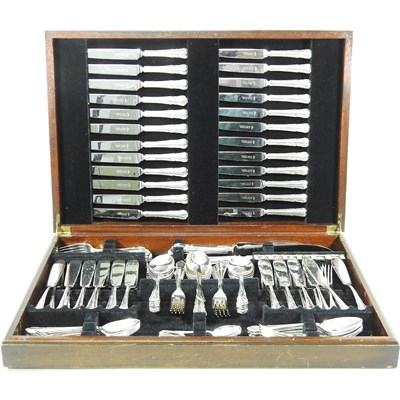 Lot 54 - A large silver plated canteen of cutlery