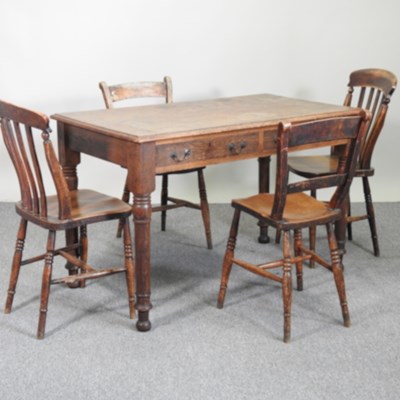 Lot 205 - A 19th century table and chairs