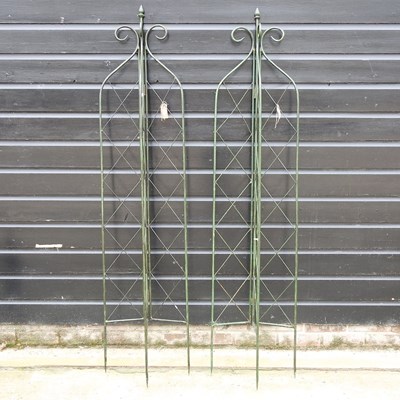 Lot 307 - A pair of folding lattice garden spires