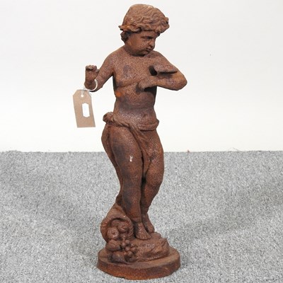 Lot 349 - A metal model of a putti