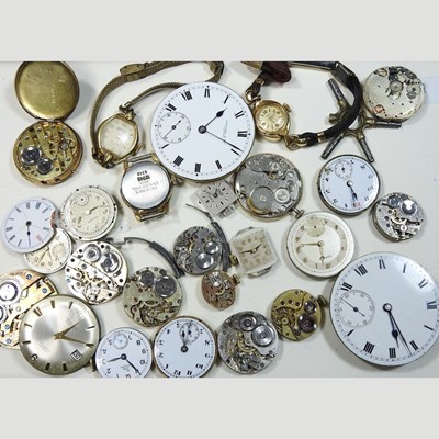 Lot 87 - A collection of wristwatch parts