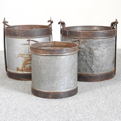 Lot 207 - Three metal buckets