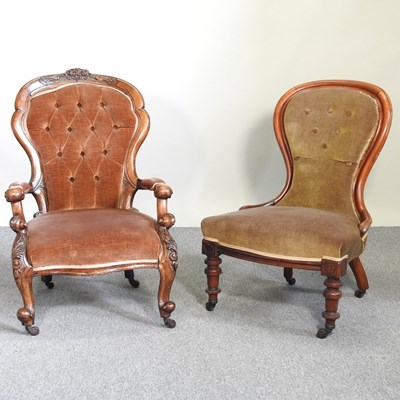 Lot 677 - Two Victorian armchairs