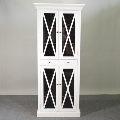 Lot 467 - A white painted glazed standing bookcase