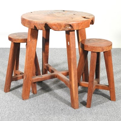 Lot 394 - A table and stools