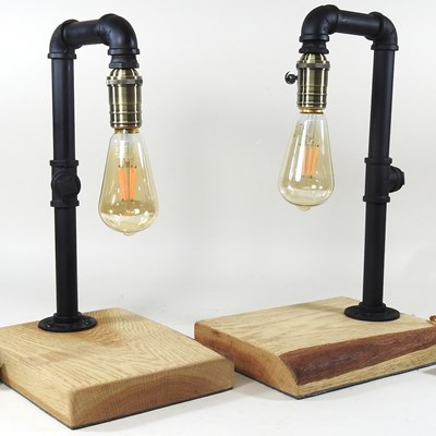 Lot 302 - A pair of industrial style table lamps