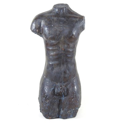 Lot 140 - A bronzed torso sculpture