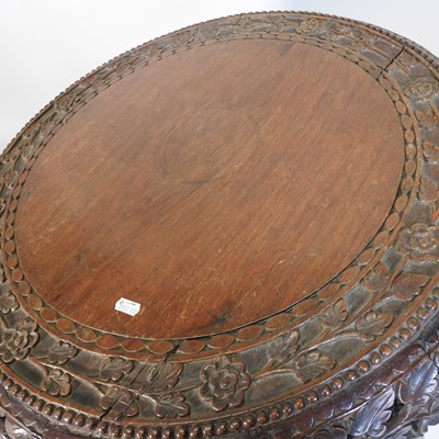 Lot 156 - A 19th century Burmese carved table