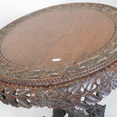 Lot 156 - A 19th century Burmese carved table