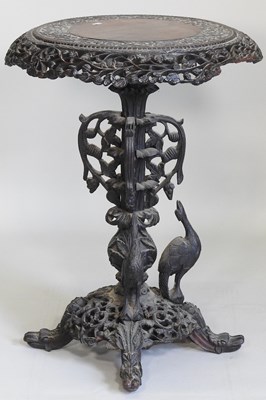 Lot 27 - A 19th century Burmese carved table