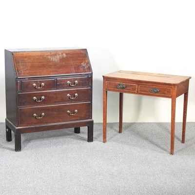 Lot 444 - A bureau and 19th century mahogany table