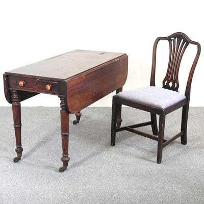Lot 439 - A Victorian teak pembroke table and chair