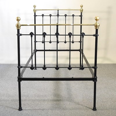 Lot 580 - A Victorian brass and iron bedstead