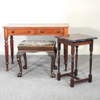 Lot 396 - A Victorian side table, another and a chair