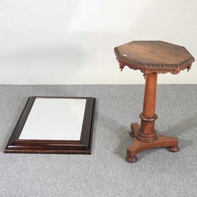 Lot 172 - A 19th century rosewood table, with a hardwood mirror