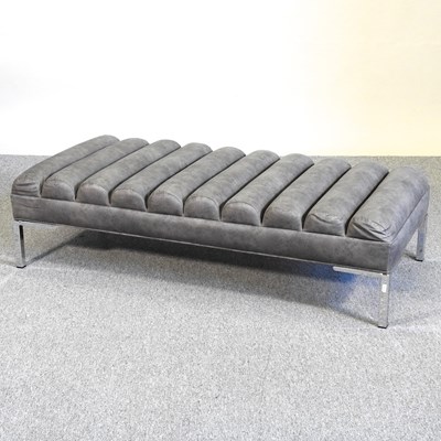 Lot 52 - A modern grey upholstered footstool