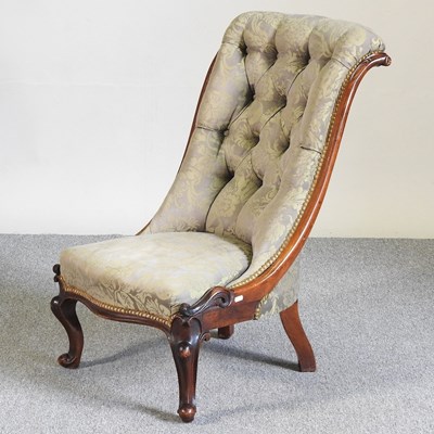 Lot 273 - A Victorian mahogany nursing chair