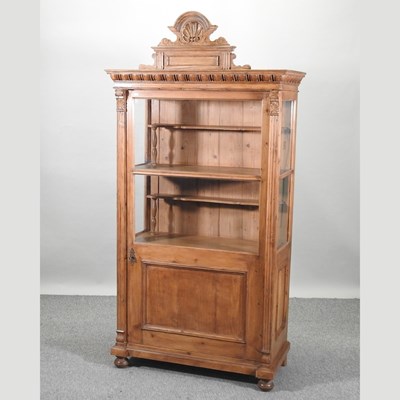 Lot 420 - A French style pine display cabinet