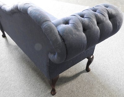 Lot 165 - A Victorian style blue chaise longue