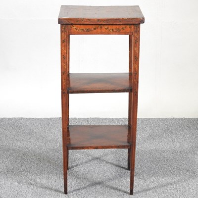 Lot 466 - An Edwardian satinwood and polychrome painted stand