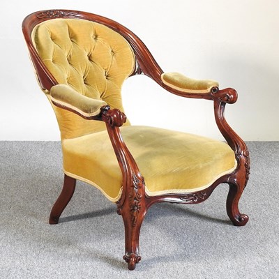 Lot 122 - A Victorian mahogany armchair