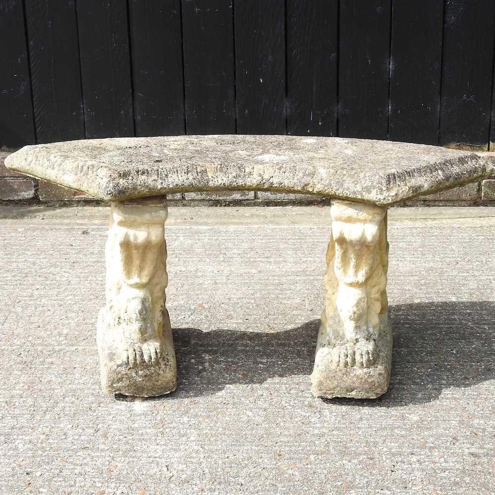 Lot 23 - A cast stone bench