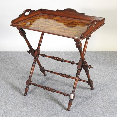 Lot 142 - A reproduction yew wood butler's tray