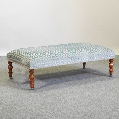 Lot 647 - A blue upholstered footstool