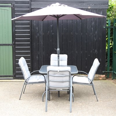 Lot 13 - A garden set with parasol