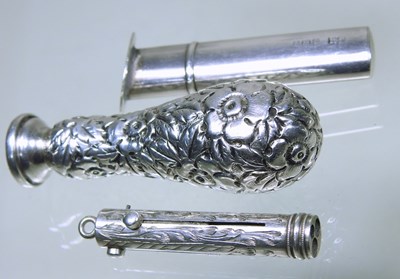 Lot 197 - Four desk seals and a silver pepper