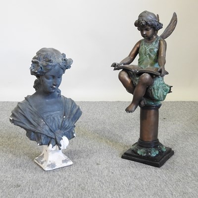 Lot 296 - A 20th century bronze figure of a fairy