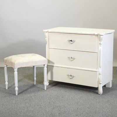 Lot 439 - A continental style cream painted chest