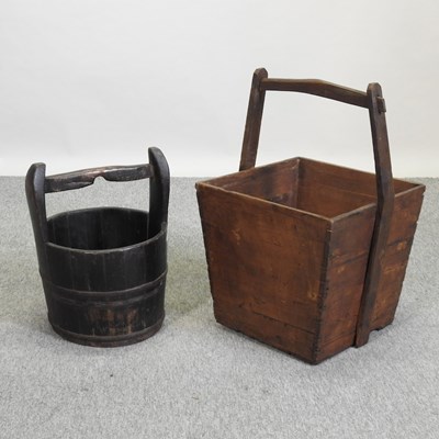 Lot 449 - A Chinese wooden bucket