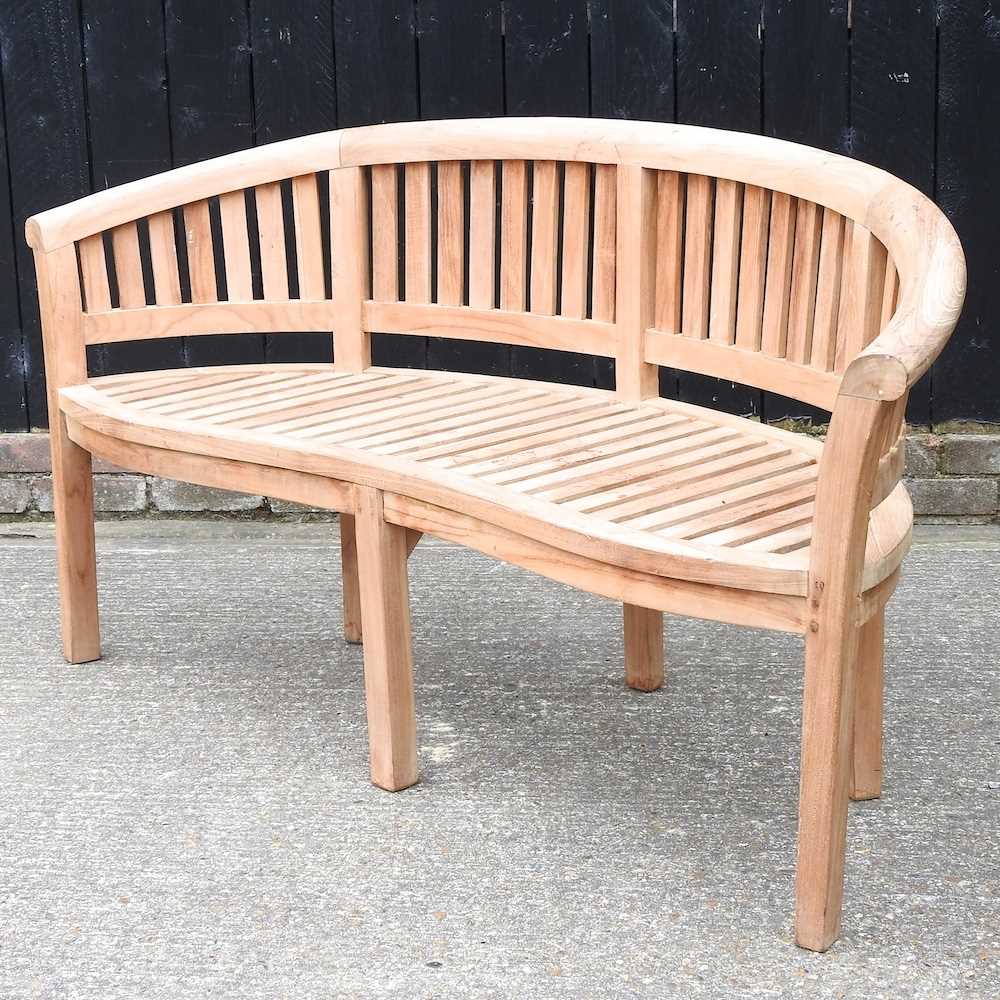 Lot 3 A teak garden bench