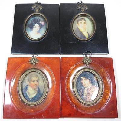 Lot 335 - A pair of reproduction miniature portraits