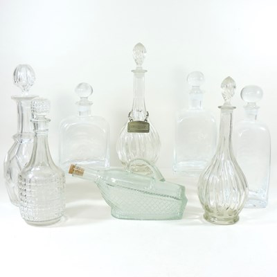 Lot 228 - A collection of glass decanters