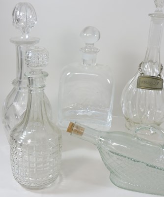 Lot 228 - A collection of glass decanters