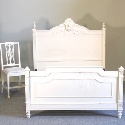 Lot 423 - A painted double bedstead